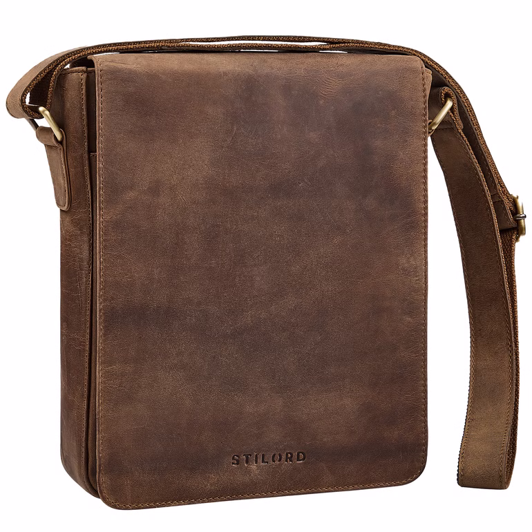 "Cosmo" Sac Bandoulière Homme Cuir Véritable Besace Compacte Format