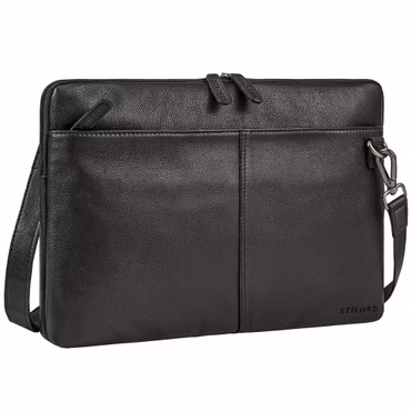 "Graham" Sacoche Ordinateur 15.6 Pouces Cuir Véritable avec Sangle Amovible