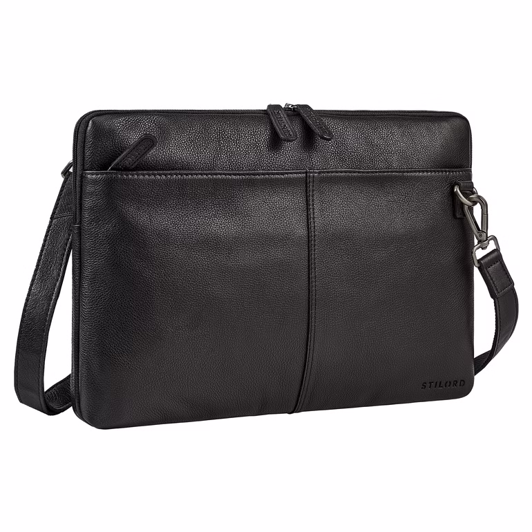 "Graham" Sacoche Ordinateur 15.6 Pouces Cuir Véritable avec Sangle Amovible