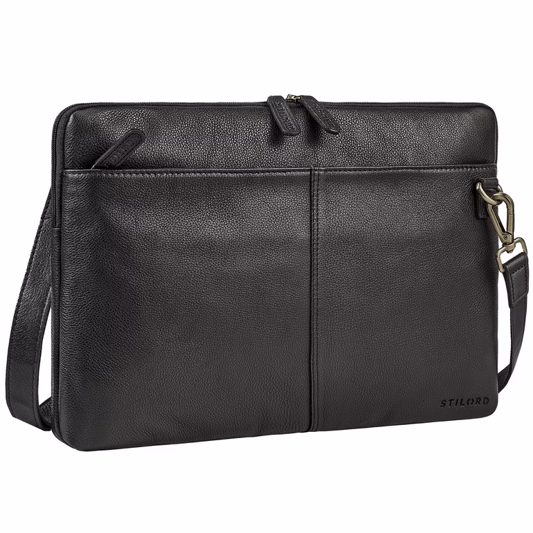 "Graham" Sacoche Ordinateur 15.6 Pouces Cuir Véritable avec Sangle Amovible "Graham" Sacoche Ordinateur 15.6 Pouces Cuir Véritable avec Sangle Amovible