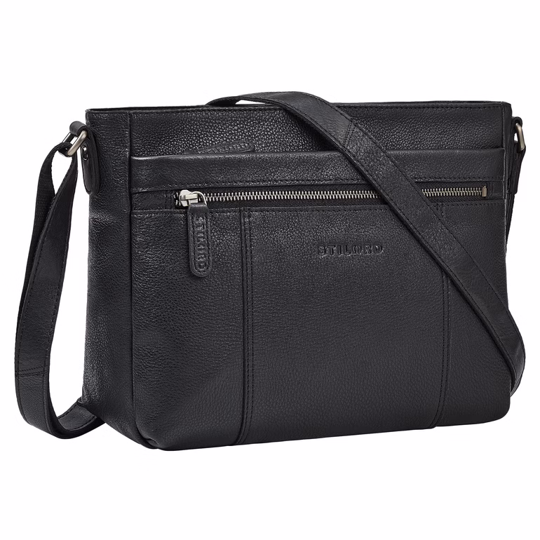"Bianca" Sac Bandoulière Femme Cuir Taille Moyenne avec Zip
