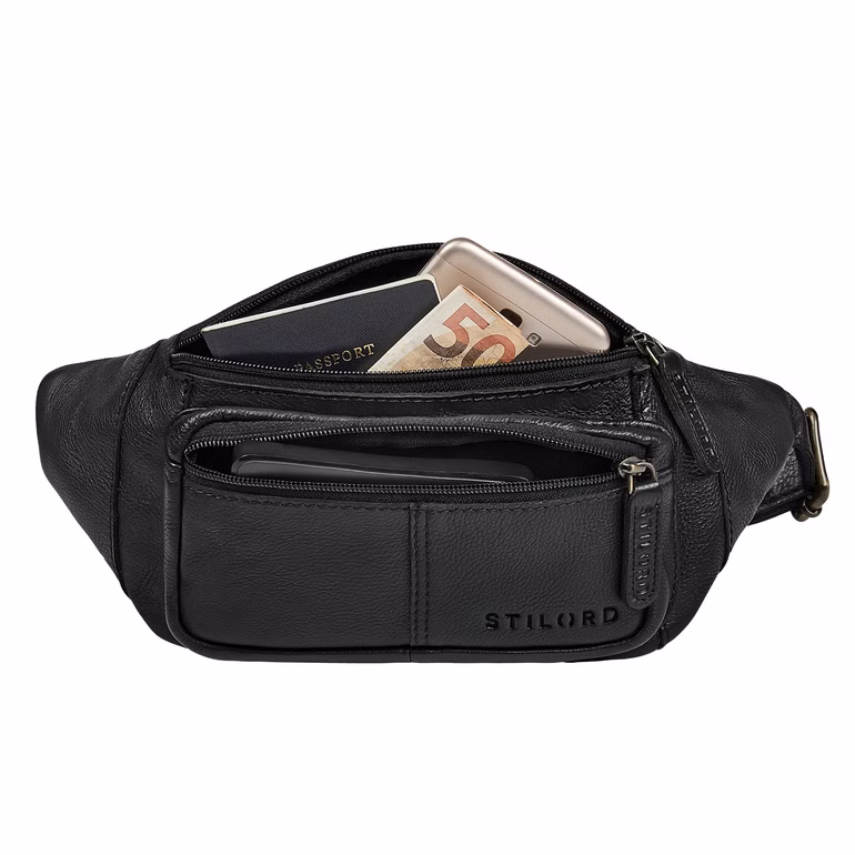 "Devon" Sac Banane Homme Cuir Sac de Ceinture pour les Voyages et Festivals