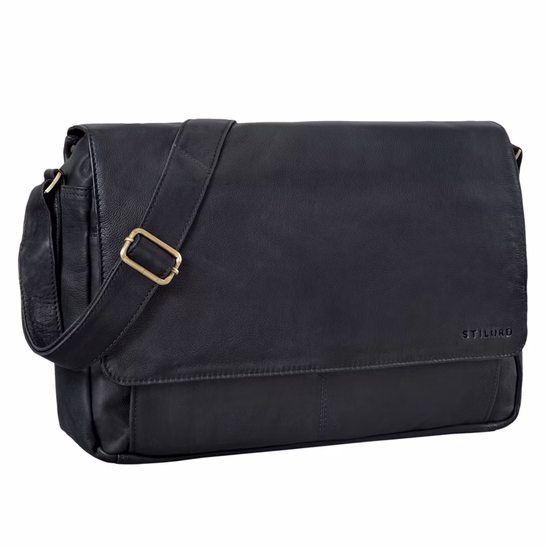 "Como" 15,6 Pouces Sacoche Homme Bandoulière en Cuir Véritable 