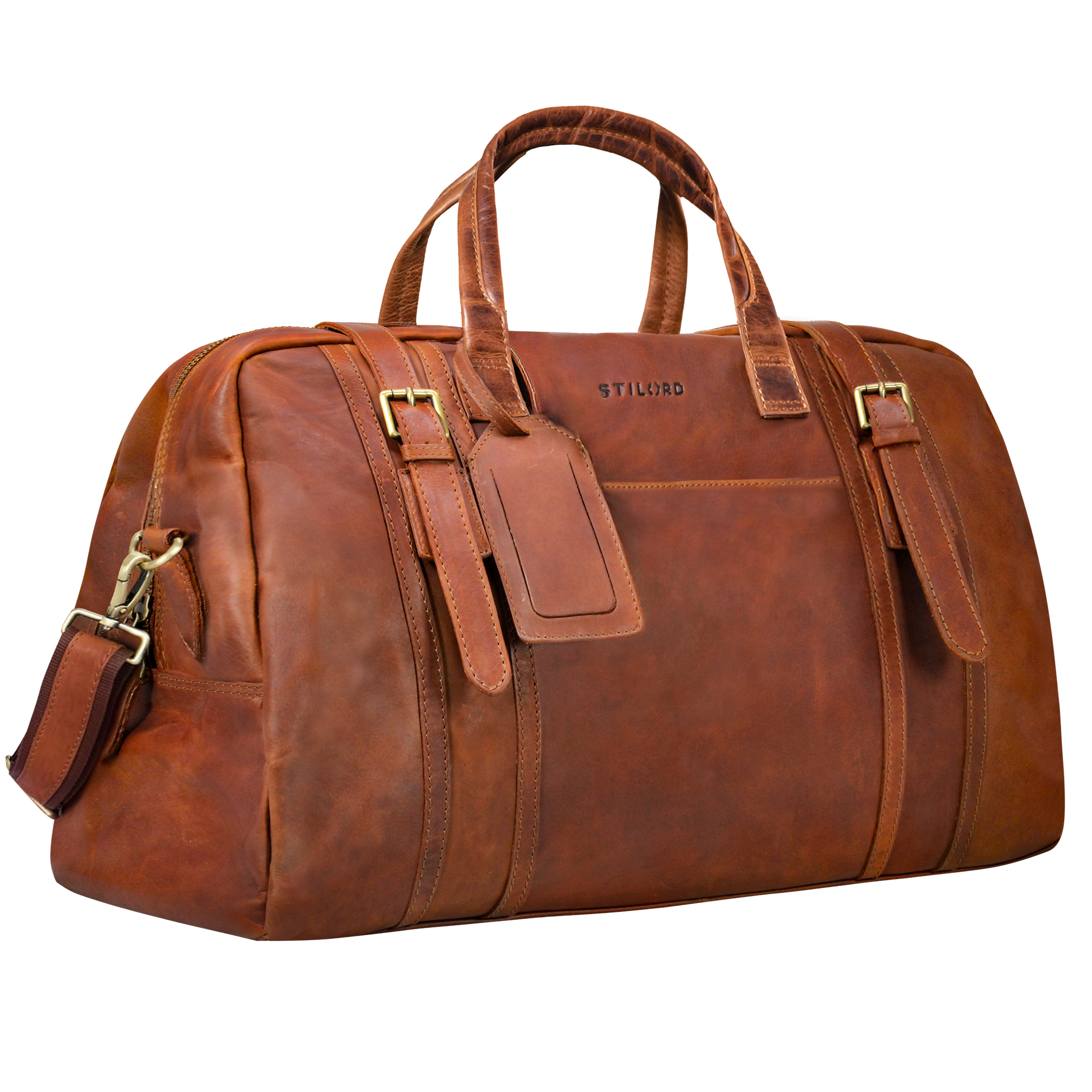 Vega Sac de Voyage 34 L en Cuir Vintage pour Femme et Homme