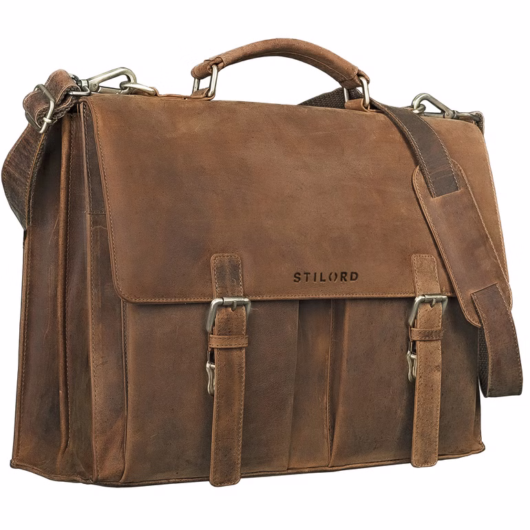 "Detroit" Grand Sacoche Porte Document Homme en Cuir Véritable "Detroit" Grand Sacoche Porte Document Homme en Cuir Véritable