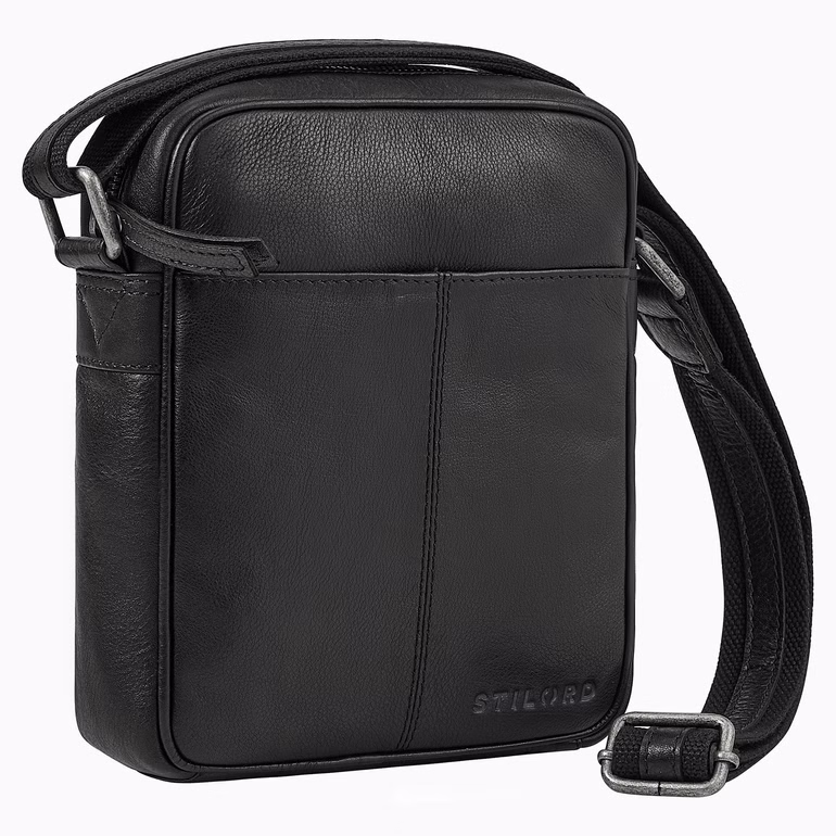 "Nilo" Élégant Sac Bandoulière Homme Cuir pour Tablette 8,3 Pouces