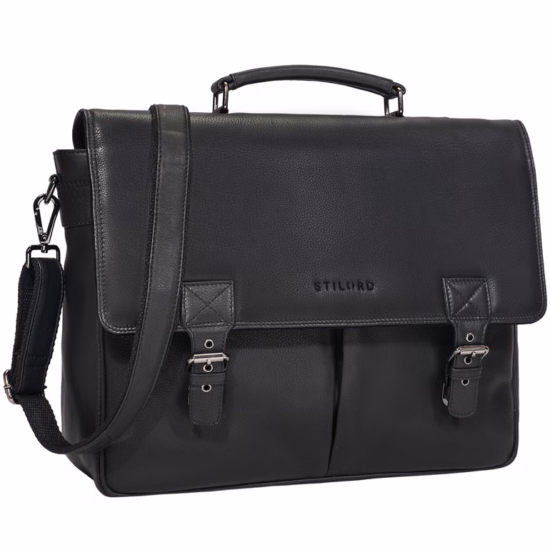 "Toledo" Grand Sacoche Porte Document Homme en Cuir Véritable pour 15,6 Pouces
