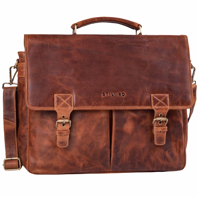 "Toledo" Grand Sacoche Porte Document Homme en Cuir Véritable pour 15,6 Pouces