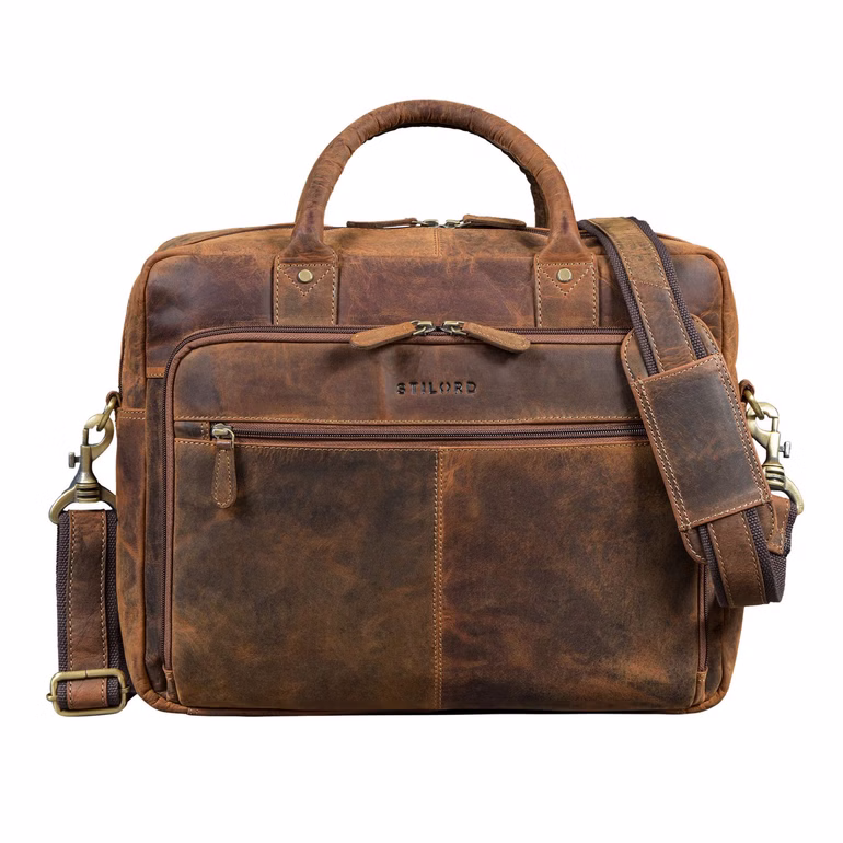 "Jerome" Sacoche d'affaires Cuir Homme pour Ordinateur 15,6 Pouces "Jerome" Sacoche d'affaires Cuir Homme pour Ordinateur 15,6 Pouces