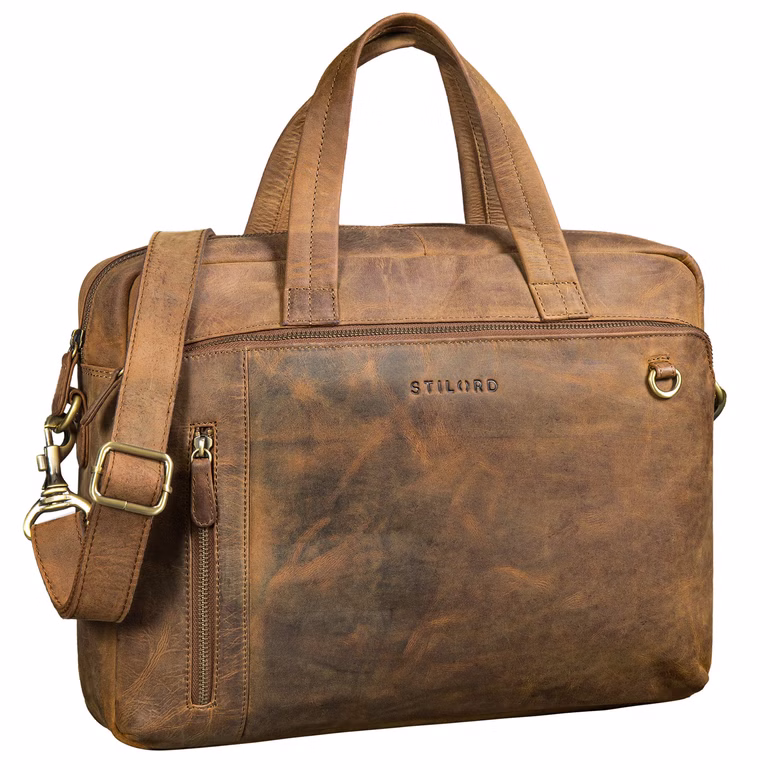 "Ramon" Premium Sacoche Cuir Homme pour Ordinateur Portable 15 Pouces 