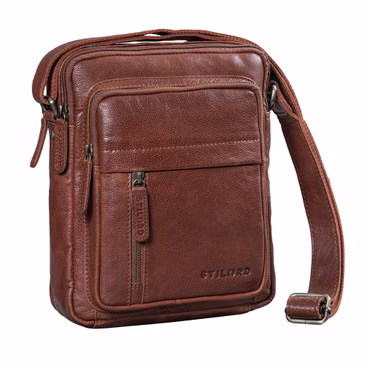 "Ivano" Petit Sac Bandoulière Homme En Cuir Pour Tablette 10,9 Pouces