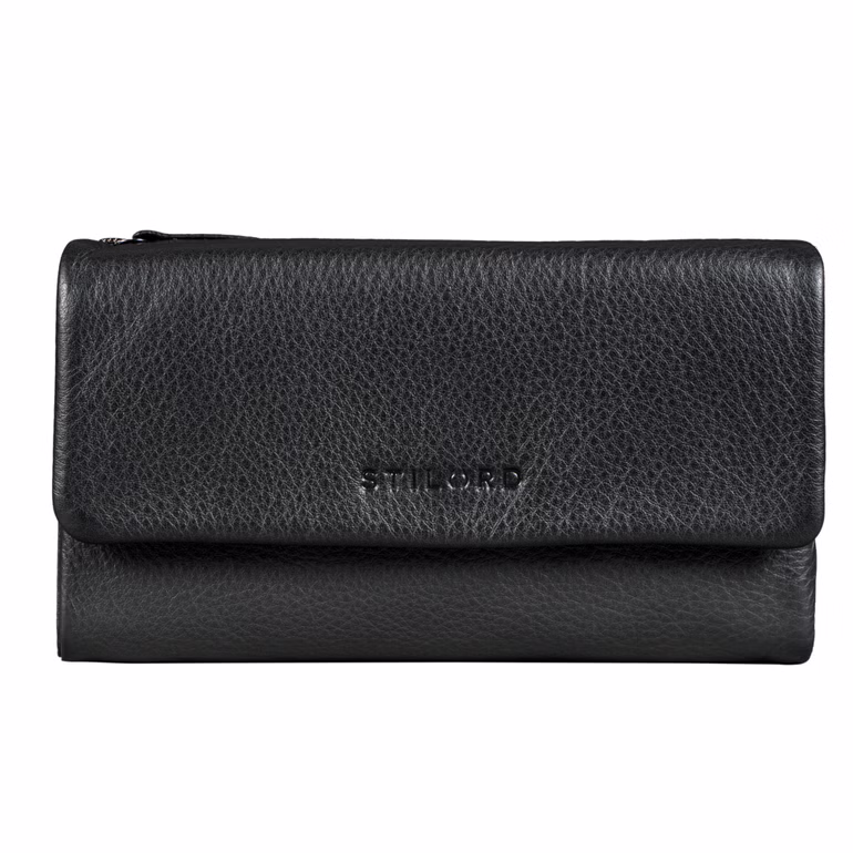 "Elara" XL Portefeuille Femme Cuir Grande Capacité à Rabat avec RFID, Grand Compartiment à Monnaie "Elara" XL Portefeuille Femme Cuir Grande Capacité à Rabat avec RFID, Grand Compartiment à Monnaie