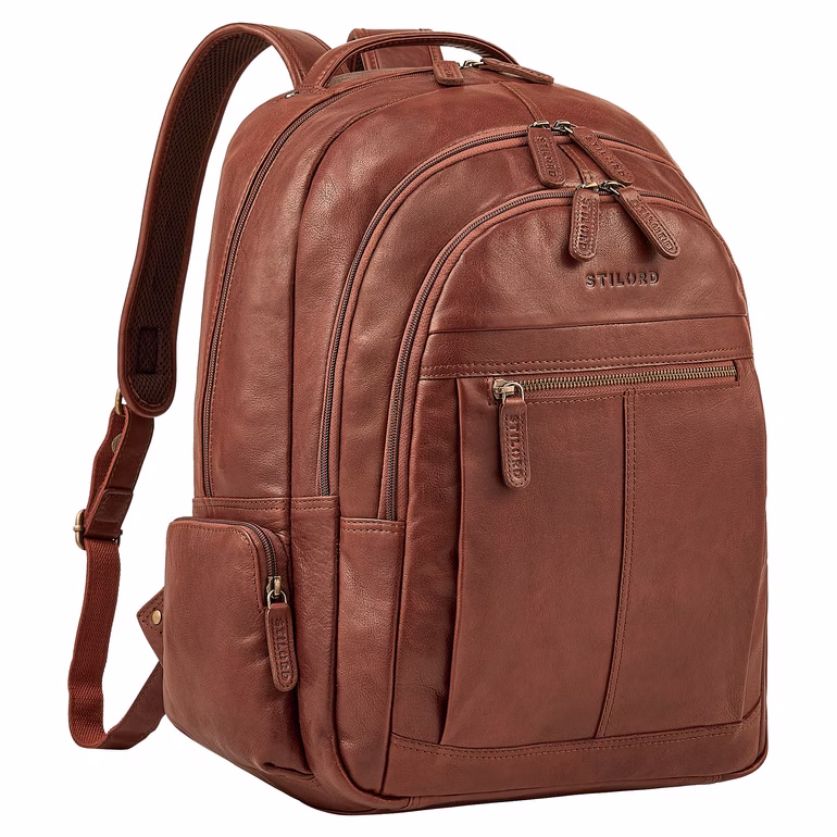 "Alaric" Grand Sac à Dos Homme Cuir Sac a Dos Ordi Portable 17 Pouces