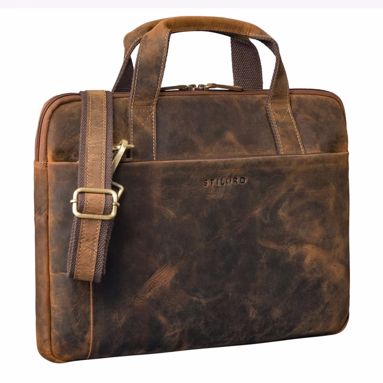 "Cornelius" Sacoche Vintage Fine Ordinateur Portable 15-16 Pouces Cuir Homme