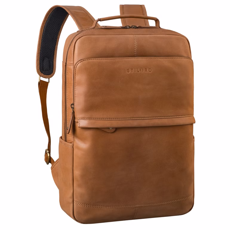 Second Choix "Sasha" Sac a Dos Ordi Portable 17 Pouces Cuir Véritable Grand Homme Femme