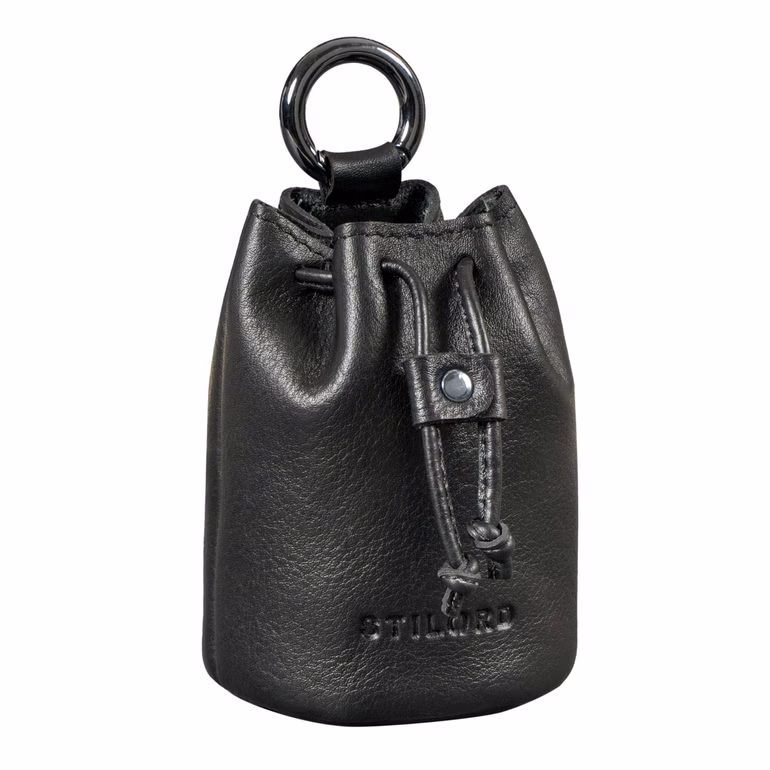 "Thilo" Bourse Cuir Vintage Avec Mousqueton, Boîte Cadeau