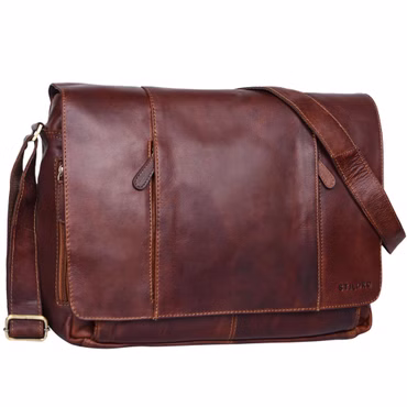 "Erik" Vintage Sac à l'Épaule en Cuir PC Portable 15,6 Pouces Sacoche