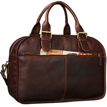 Sac Bandoulière LEABAGS En Cuir Véritable – Pour Ordinateur 15 Pouces – Design Vintage – Capacité 7,4 L
