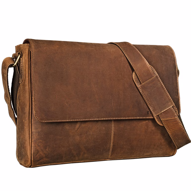 "Oskar" Sac Bandoulière en cuir homme femme Cuir Véritable