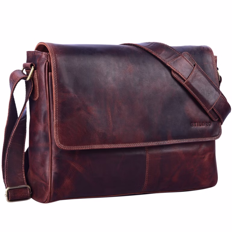 "Oskar" Sac Bandoulière en cuir homme femme Cuir Véritable