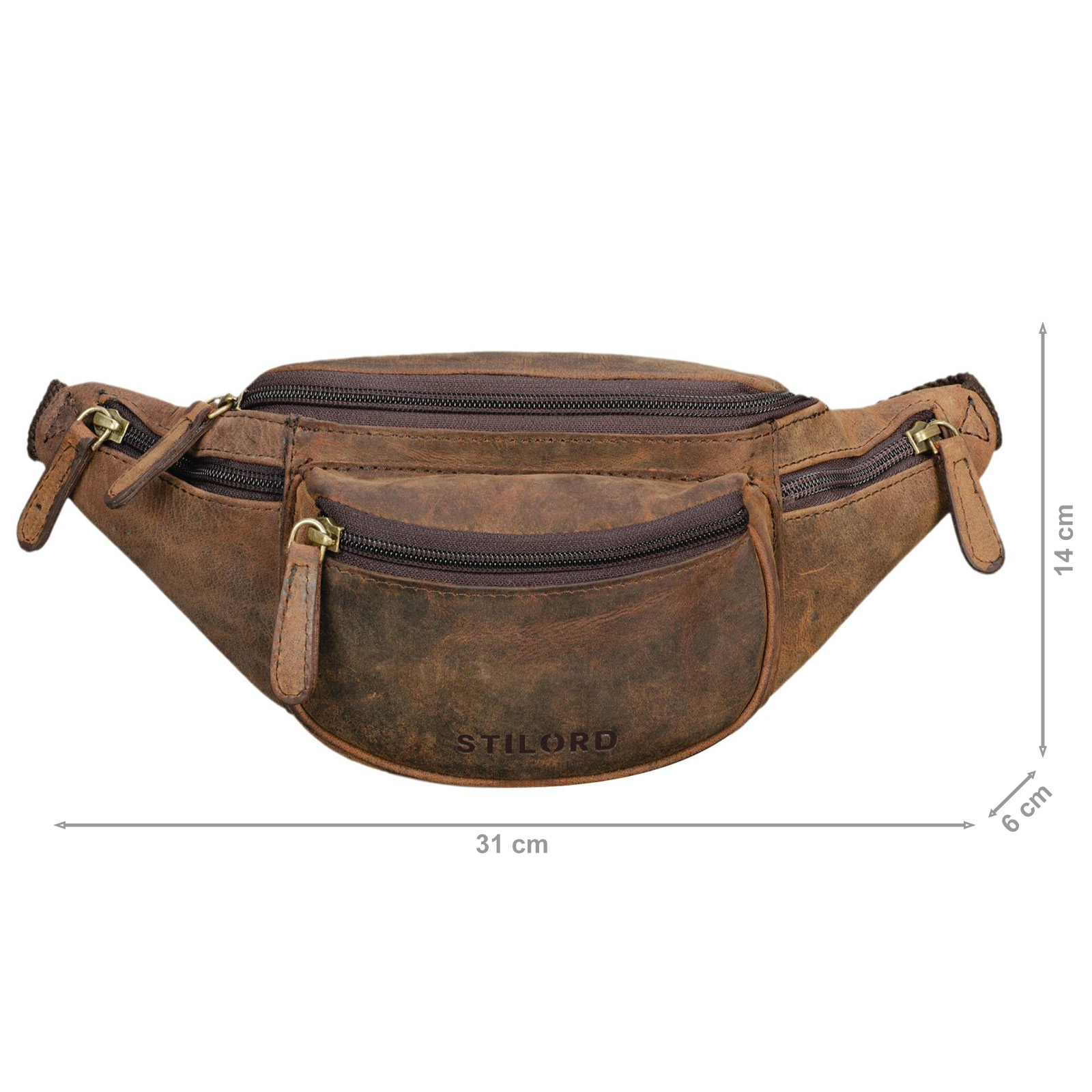 STILORD 'Eliah' Vintage Sac Banane En Cuir Ceinture Ru00e9glable
