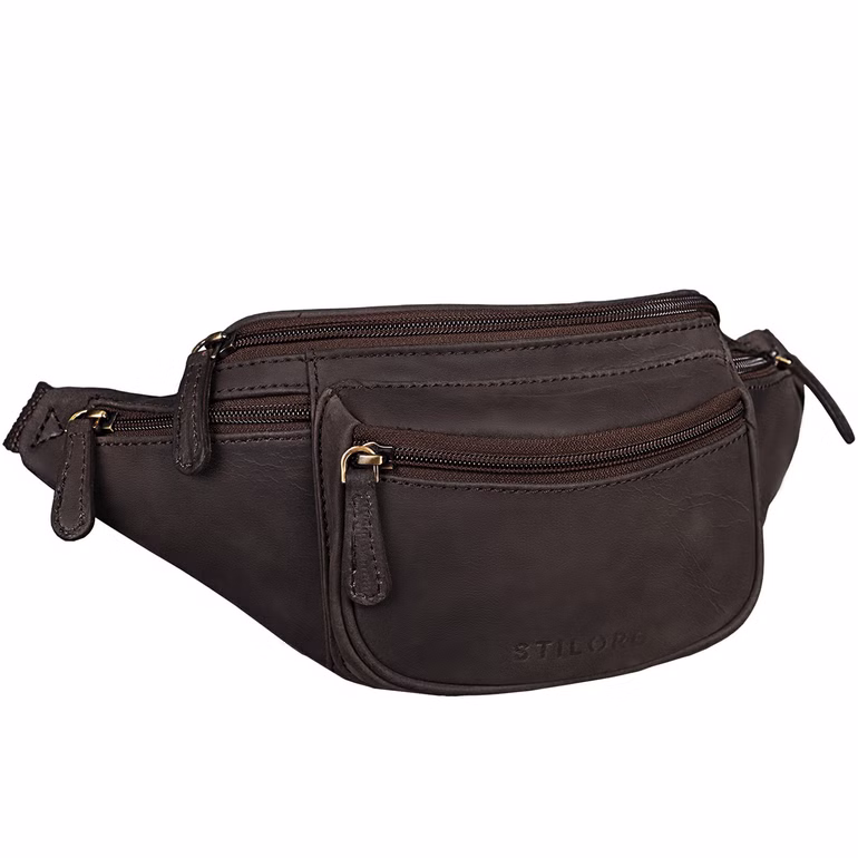"Eliah" Vintage Sac Banane en Cuir