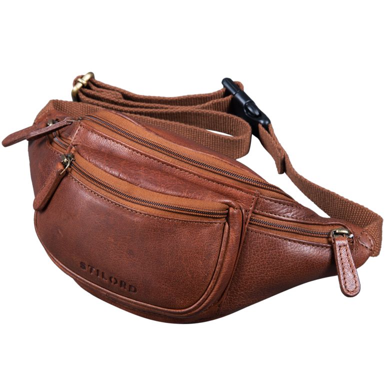 "Eliah" Vintage Sac Banane en Cuir