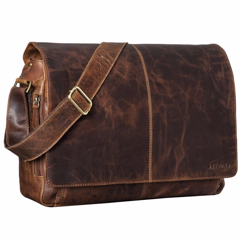 "Alex" Sac Messager en Cuir