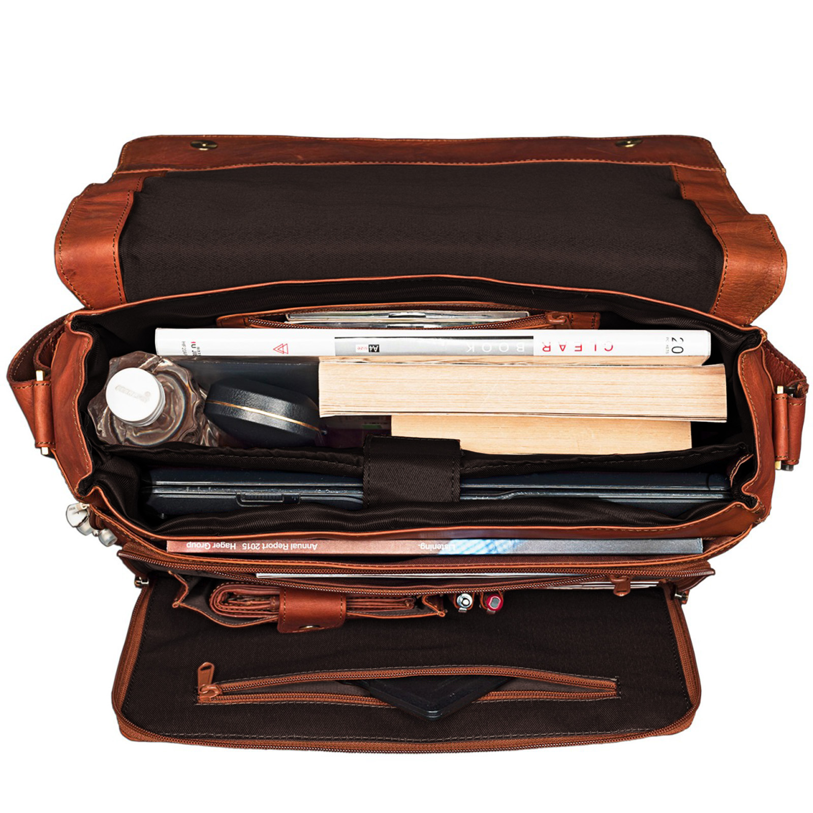 Sacoche Ordinateur Portable De 15.6 Pouces, Sac à Bandoulière Pour Hommes, Toile De Cuir, Gris