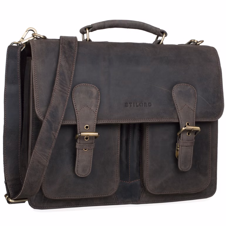 "Karl" Serviette Cartable Homme en Cuir