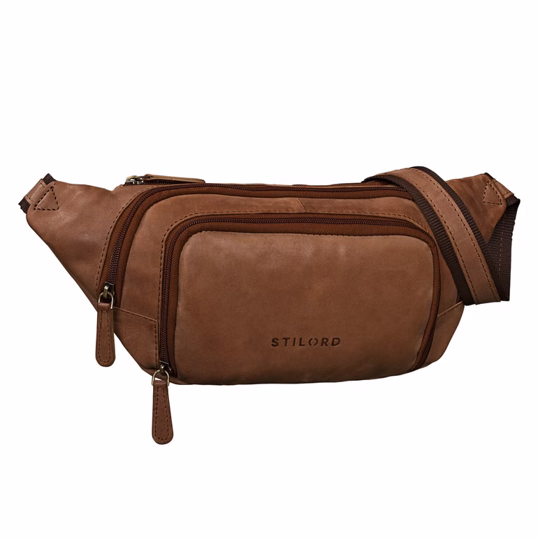 "Luke" Sac banane cuir vintage