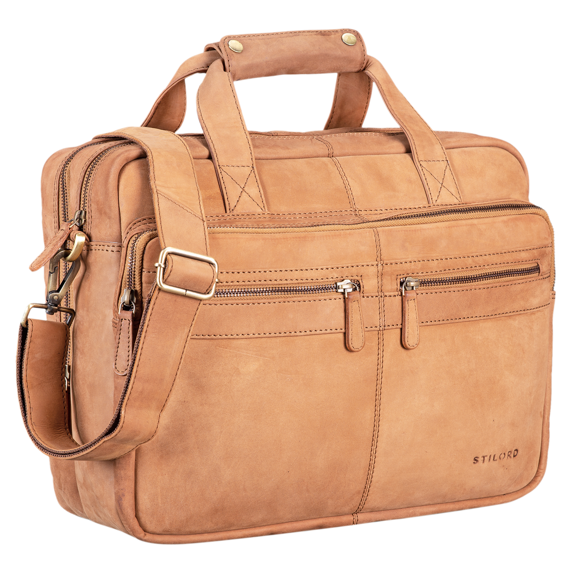 STILORD Explorer Cartable de Professeur Cuir Sac denseignant Sac daffaire Hommes Sacoche dordinateur Sac de Bureau Serviette de Travail Sac /à Bandouli/ère