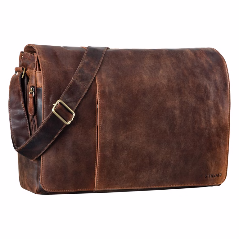 "Maximus" Sac Bandoulière  XXL Cuir pour Ordinateur Portable 17 - 21 Pouces