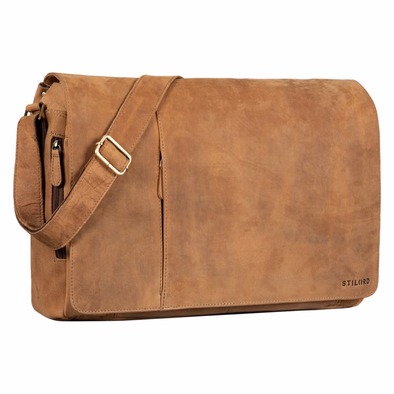 "Maximus" Sac Bandoulière  XXL Cuir pour Ordinateur Portable 17 - 21 Pouces