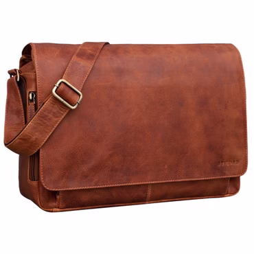 "Tom" Sac Messenger Vintage en Cuir 15 Pouces