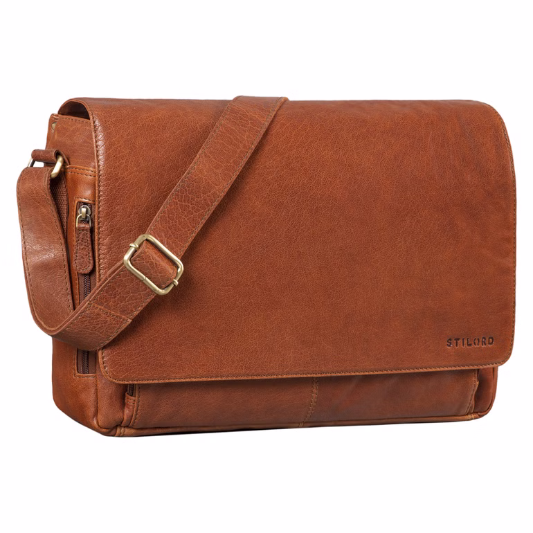 "Tom" Sac Messenger Vintage en Cuir 15 Pouces