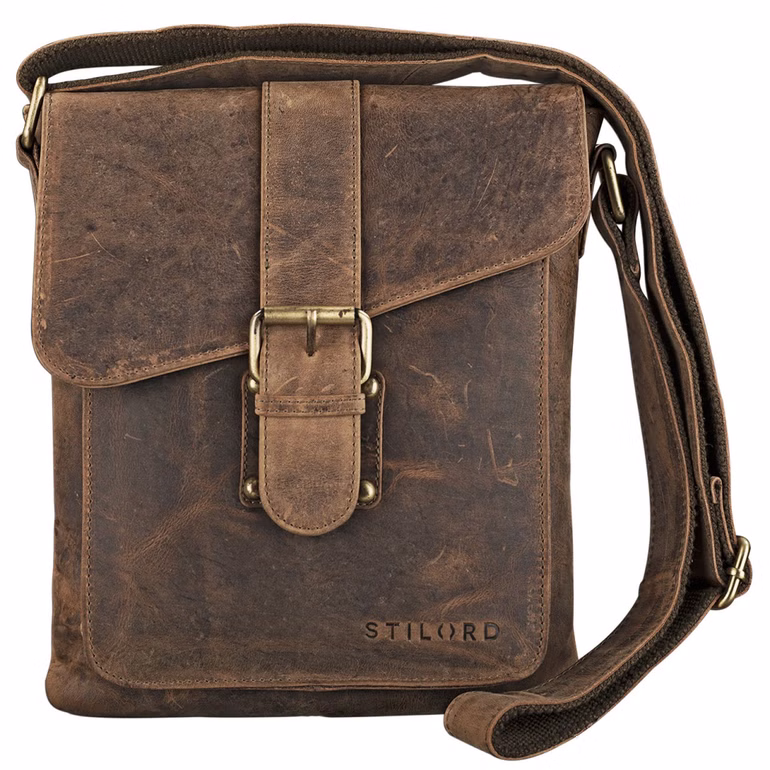 "Mattia"  Petit Sac Bandoulière Homme Cuir Véritable Sacoche