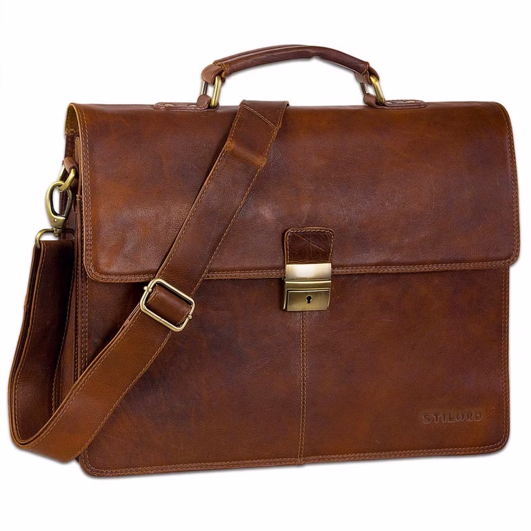 "Edward" Sac d'affaires en Cuir pour Hommes Sac Ordinateur 15,6 Pouces