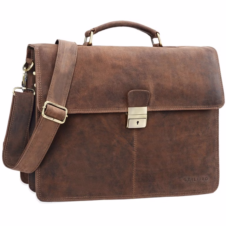 "Edward" Sac d'affaires en Cuir pour Hommes Sac Ordinateur 15,6 Pouces