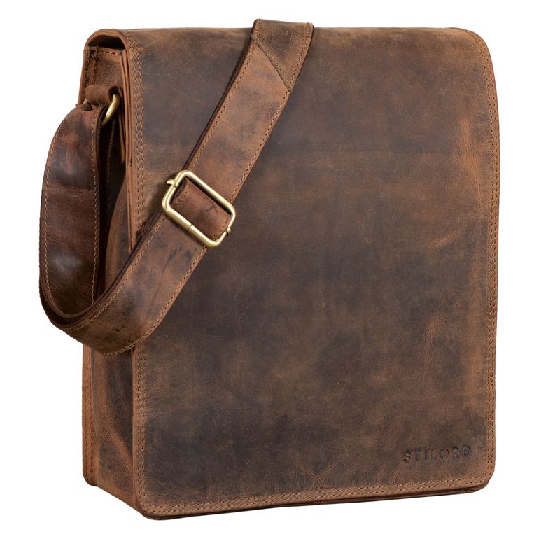 Besace En Cuir Vintage STILORD 'Leon' - Sac à Bandoulière Pour Homme/Femme, Multi-poches, Réglable