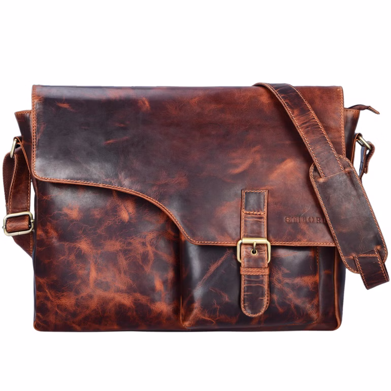 "Valerian" Vintage Sac d'Affaires en Cuir