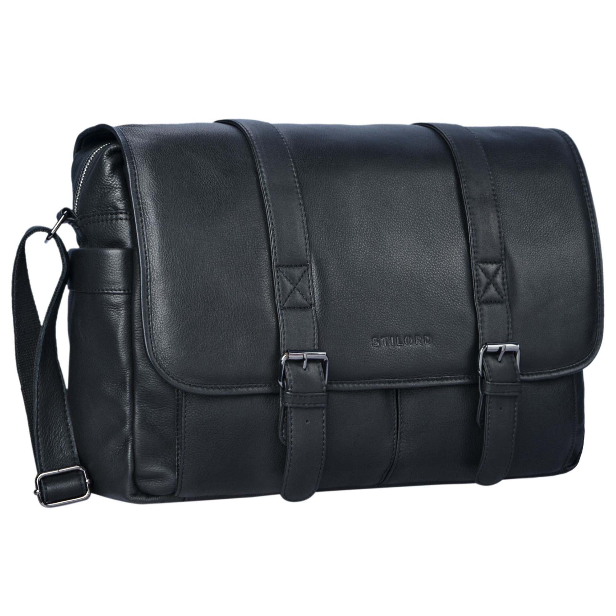 Sac Serviette Cuir STILORD 'Anton' XL - Compartiment Ordinateur 15,6" - Style Vintage
