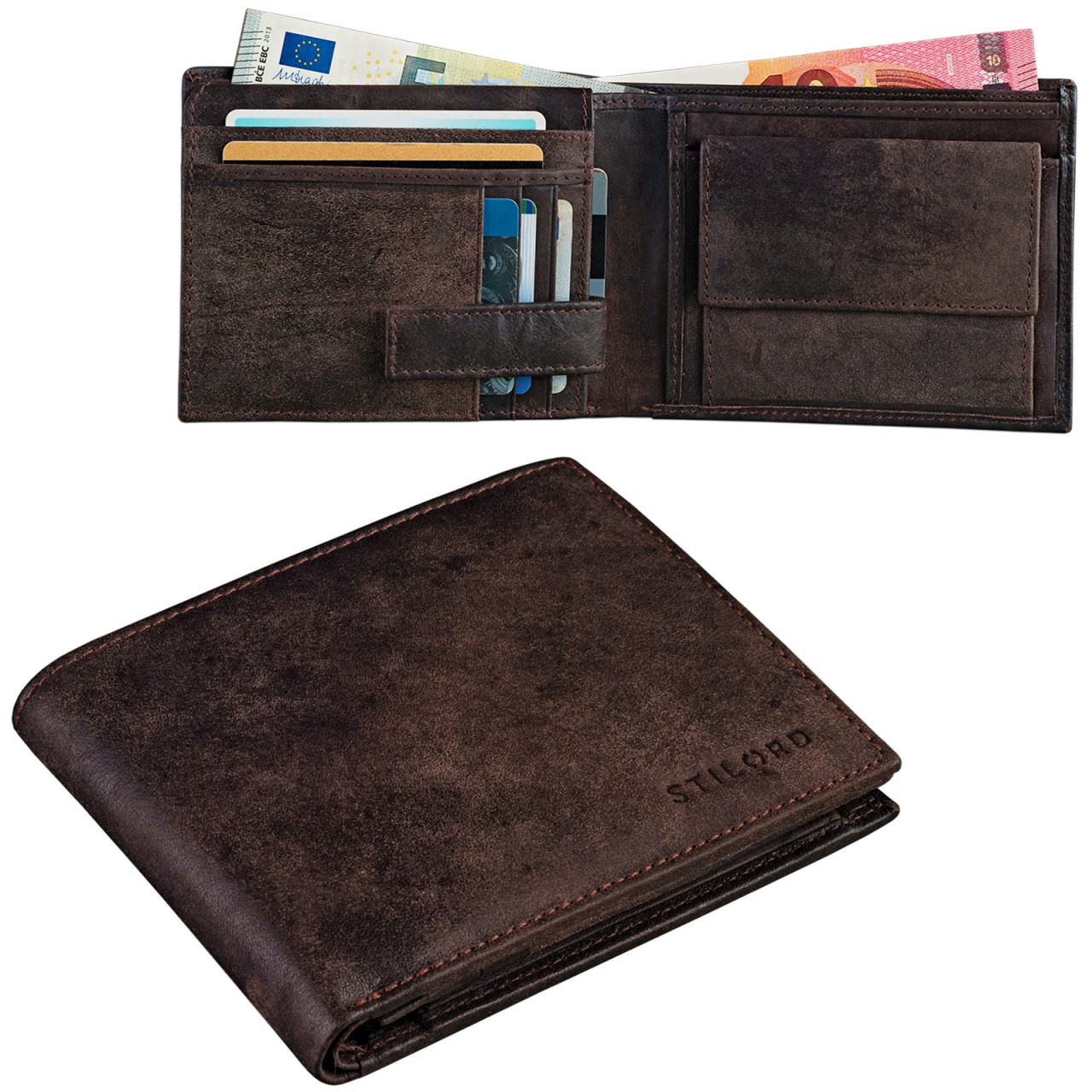 Portefeuille En Cuir Croco Bordeaux Vintage TBEG - Occasion En Très Bon état, Style Porte-monnaie Femme