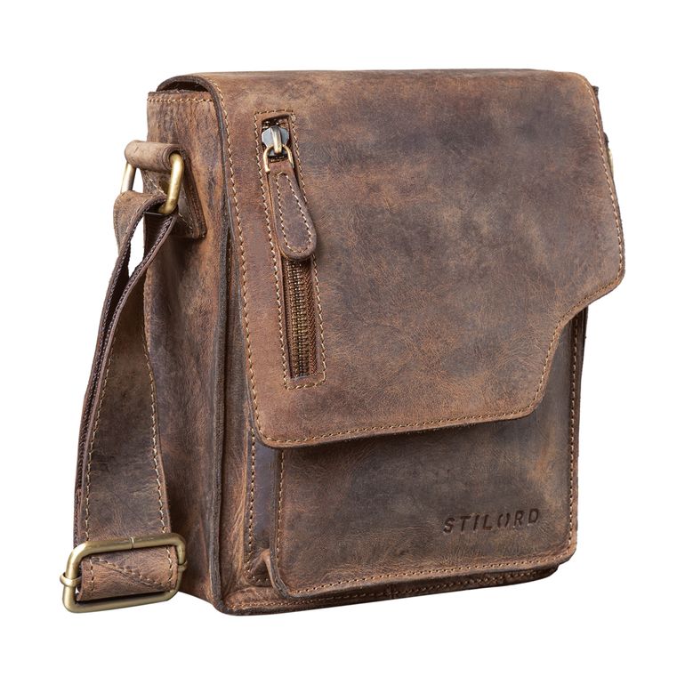 Sac Bandoulière Homme Ragnar En Cuir Véritable - Petit Sac Messager Idéal Pour Tablette Et Affaires - STILORD